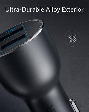 Anker PowerDrive III 2 Port 36W Alloy Car Charger Black