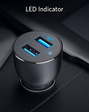 Anker PowerDrive III 2 Port 36W Alloy Car Charger Black