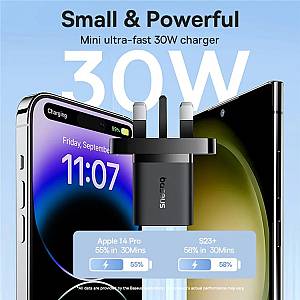 Baseus Charger Wall 30W USB-C UK MINI GaN5 Black