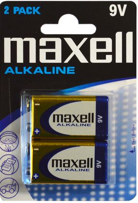Maxell Batteries 9V 6lr61, Alkaline, 2PK Blister 4902580165161