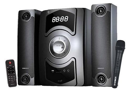 SonicGear EVO 9 PRO BTMI 2.1 Speakers 120W BT/USB/FM Wireless Microphone + Remote