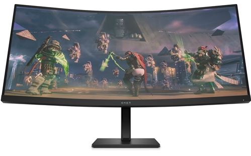 Hp Monitor 34, 34c Omen Gaming Home Curved, E, Va, Wqhd 3440 X 1440, 165hz, 21:9, 1MS, 400 Nits, Dual Speaker, Amd Freesync Premium, Antiglare, Height Adjustable, Tilt, 2x Hdmi, Display Port, 2YW, Black