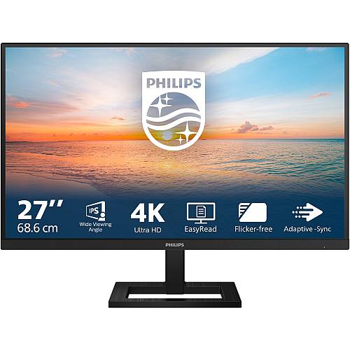 68.6cm/27 (3840x2160) Philips 27E1N1900AE 16:9 4K UHD IPS HDR10 4ms 60Hz 2xHDMI USB-C Speaker Black