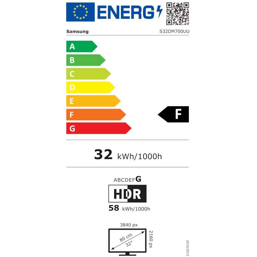 81.3cm/32 (3840x2160) Samsung LS32DM700UUXEN 16:9 4K UHD 4ms 60Hz HDMI USB-C Tizen Wifi Speaker Black