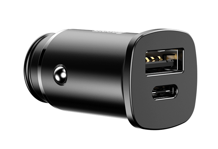 Baseus Square Metal 30W Quick Car Charger Black
