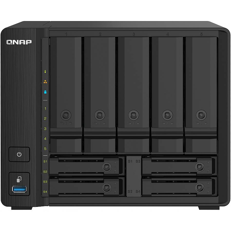 QNAP TS-932PX-4G 9-Bay NAS AL324 4GB DDR4 SODIMM 5x8.89cm 3.5Zoll 4x6.35cm 2.5Zoll drive slots 2x10GbE SFP+ LAN 2x2.5GbE LAN